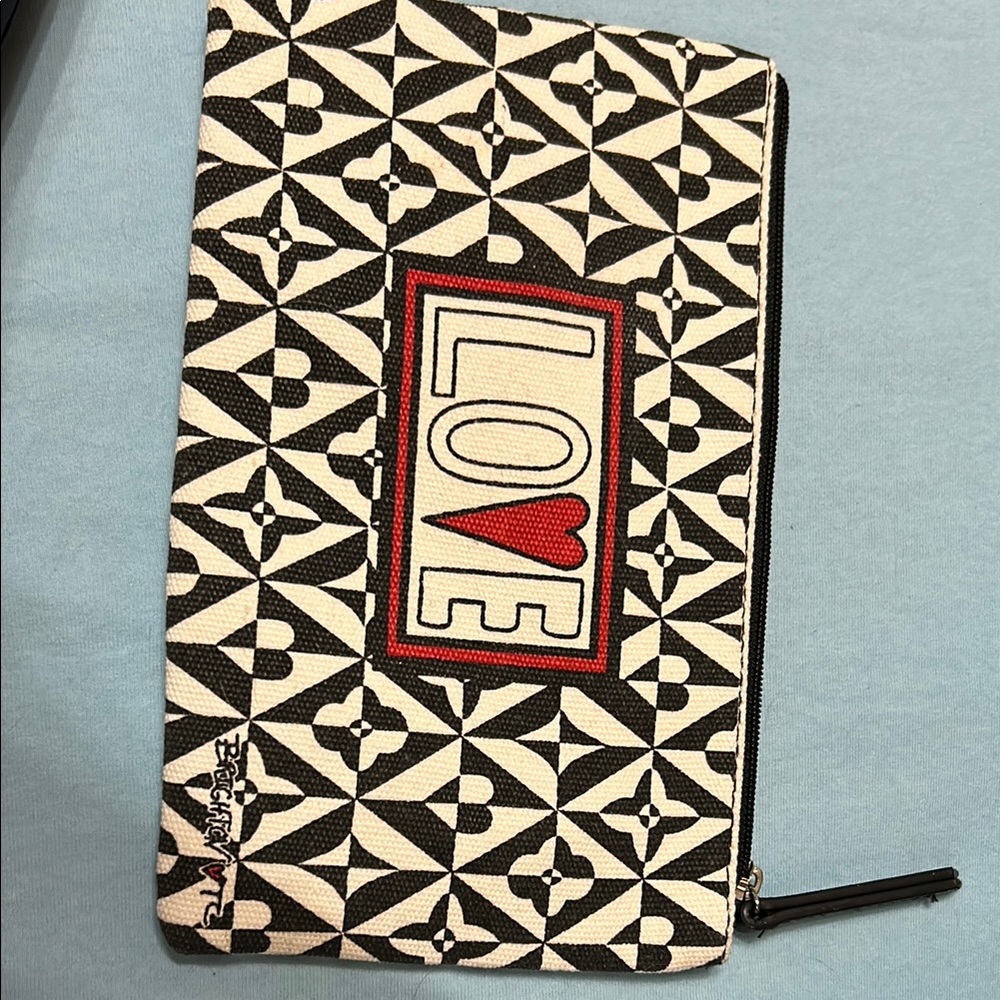 Brighton Black and White Love Clutch